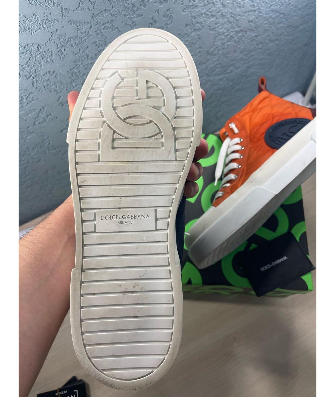 DOLCE&GABBANA Мульти текстильные высокие кроссовки / кеды, фото 7