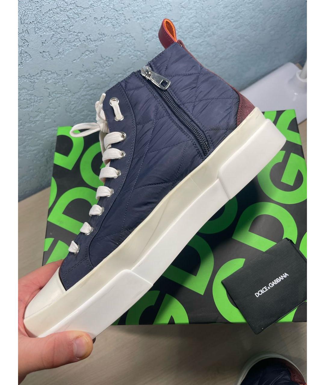 DOLCE&GABBANA Мульти текстильные высокие кроссовки / кеды, фото 9