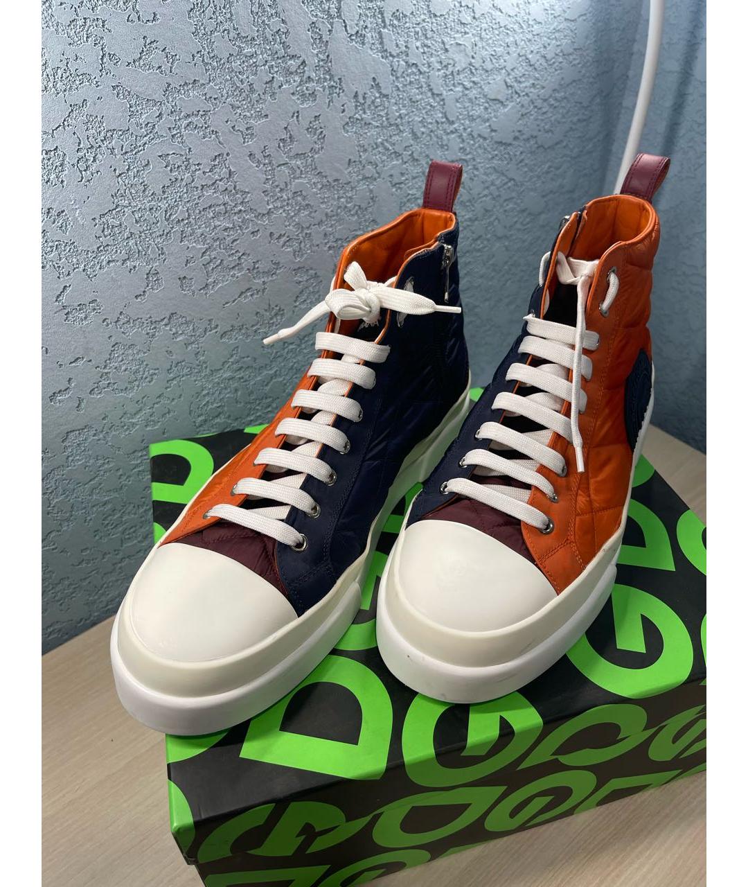 DOLCE&GABBANA Мульти текстильные высокие кроссовки / кеды, фото 3
