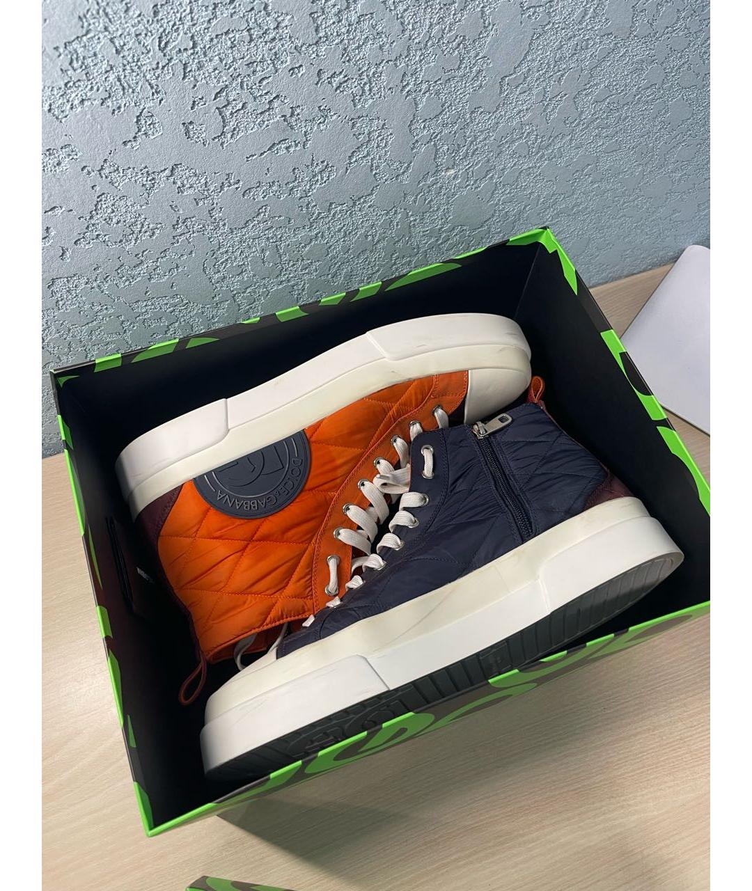 DOLCE&GABBANA Мульти текстильные высокие кроссовки / кеды, фото 2