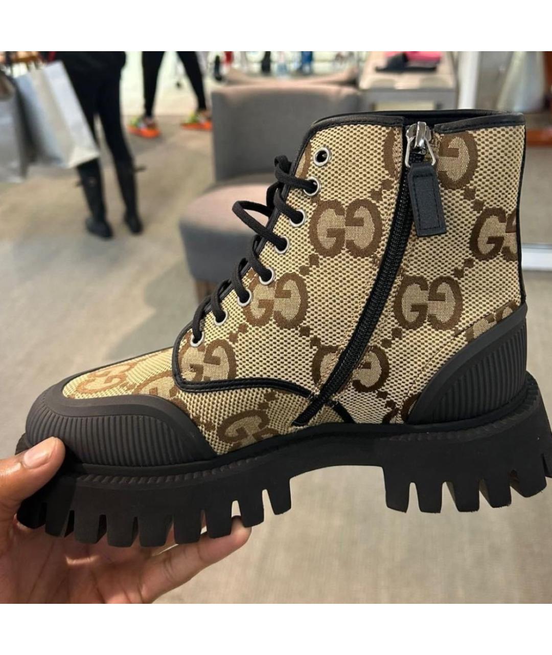 GUCCI Бежевые ботинки, фото 7