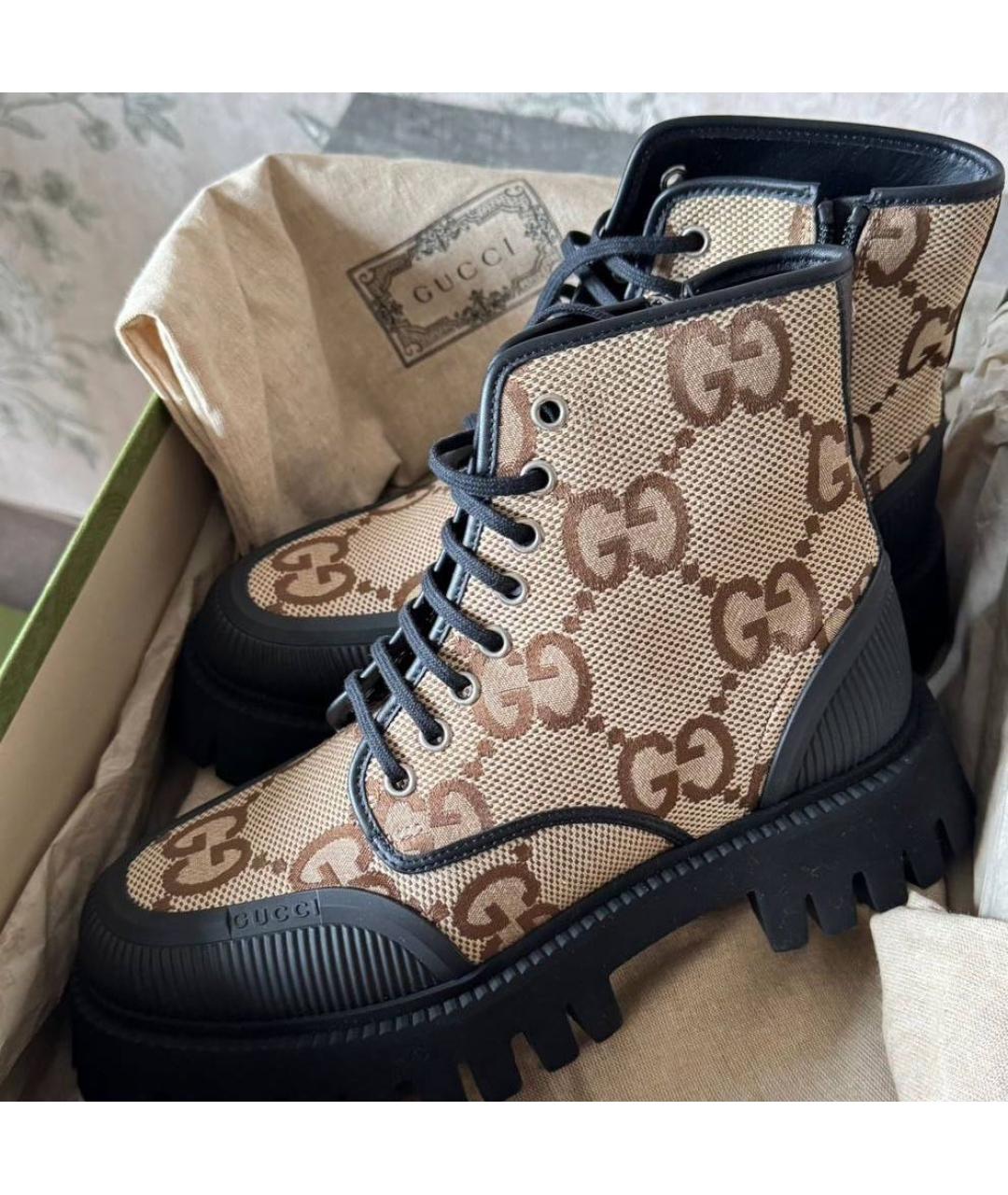 GUCCI Бежевые ботинки, фото 6