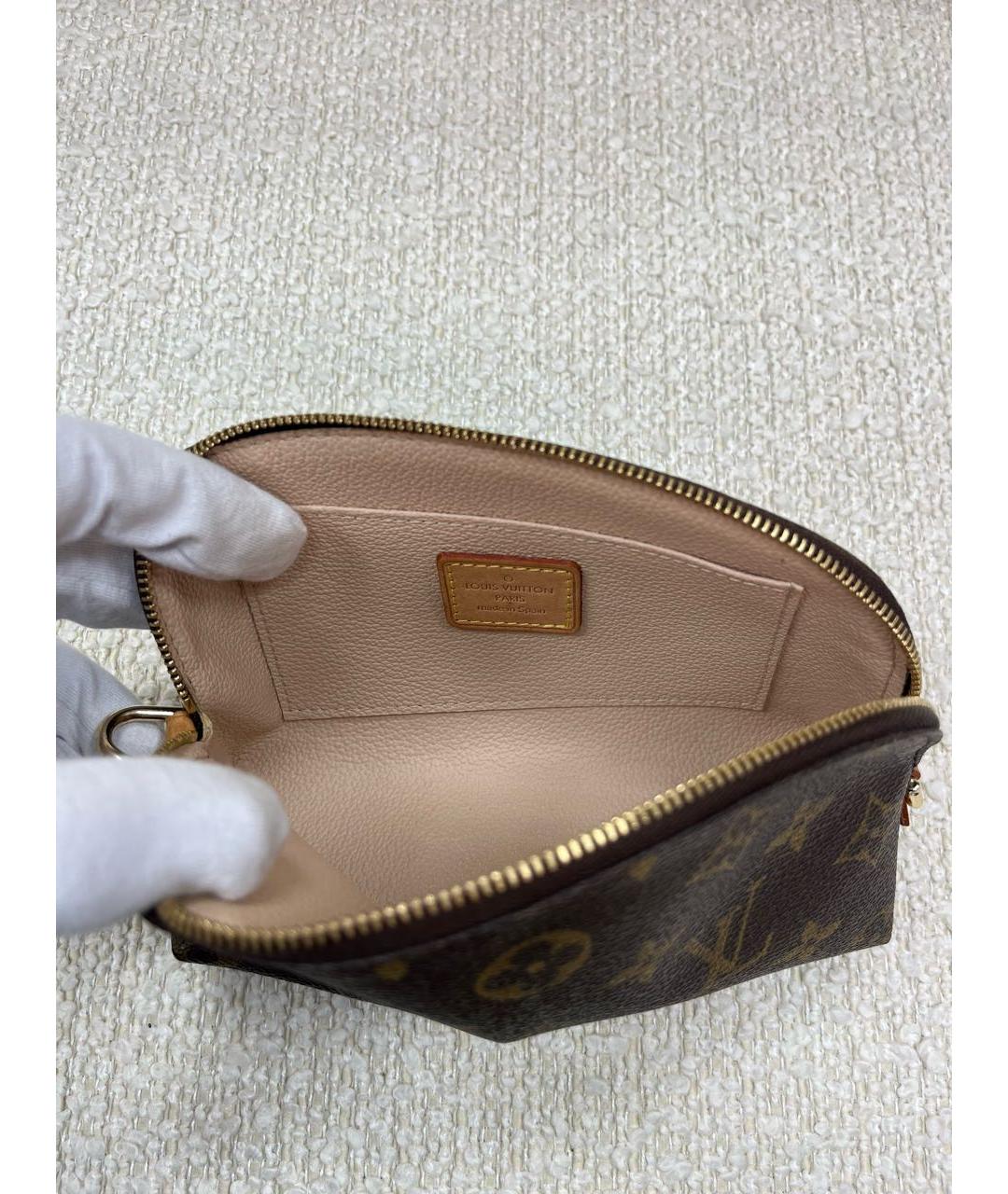 LOUIS VUITTON Коричневая косметичка, фото 4