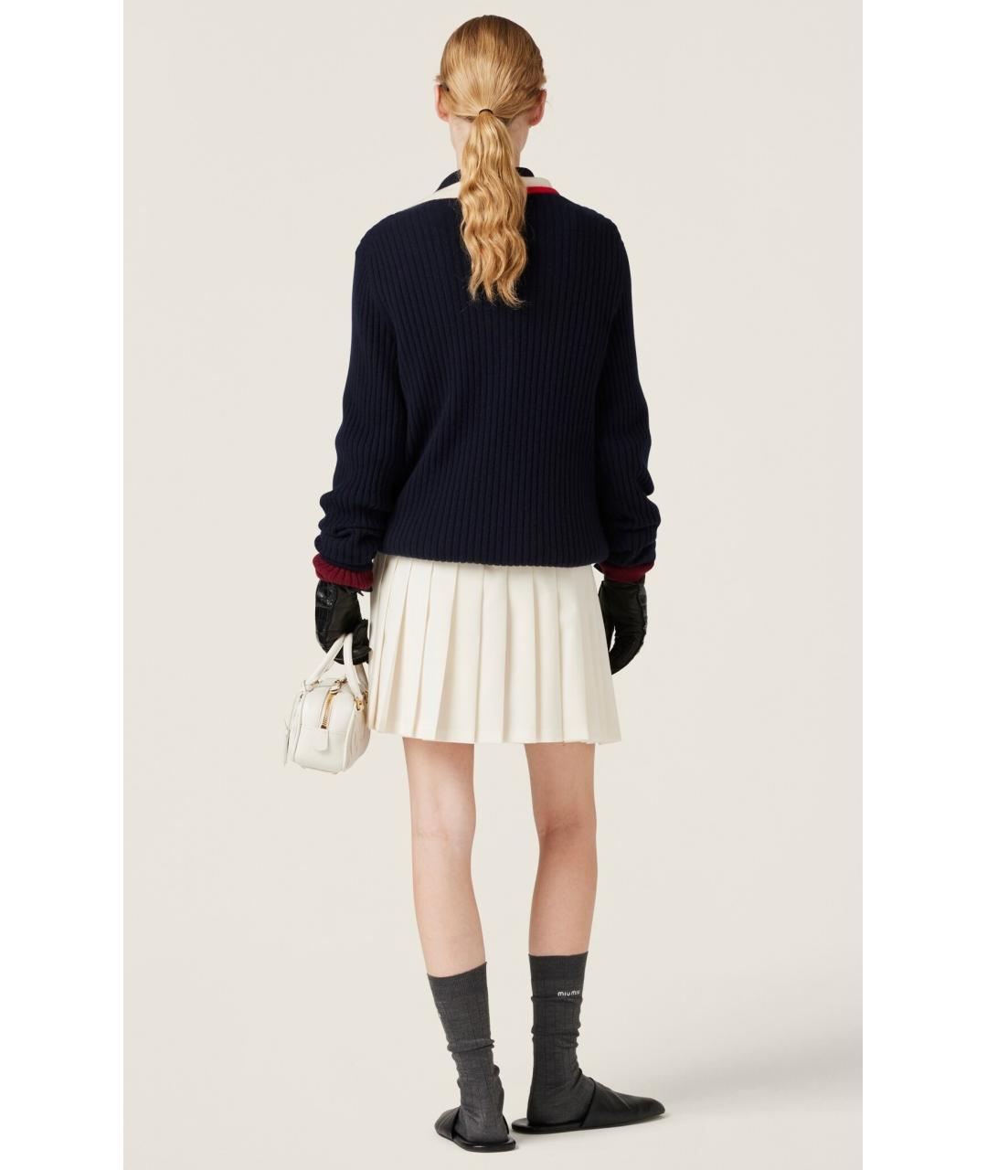 MIU MIU Бежевая шерстяная юбка мини, фото 5