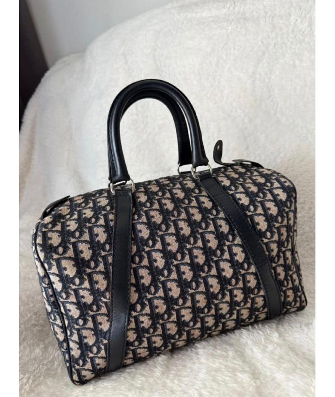 CHRISTIAN DIOR Темно-синяя жаккардовая дорожная/спортивная сумка, фото 6