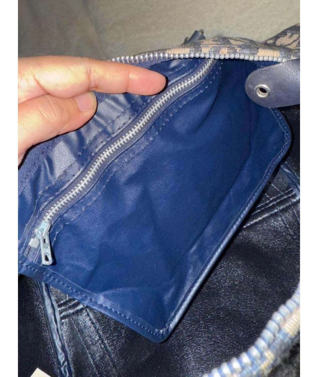 CHRISTIAN DIOR Темно-синяя жаккардовая дорожная/спортивная сумка, фото 7