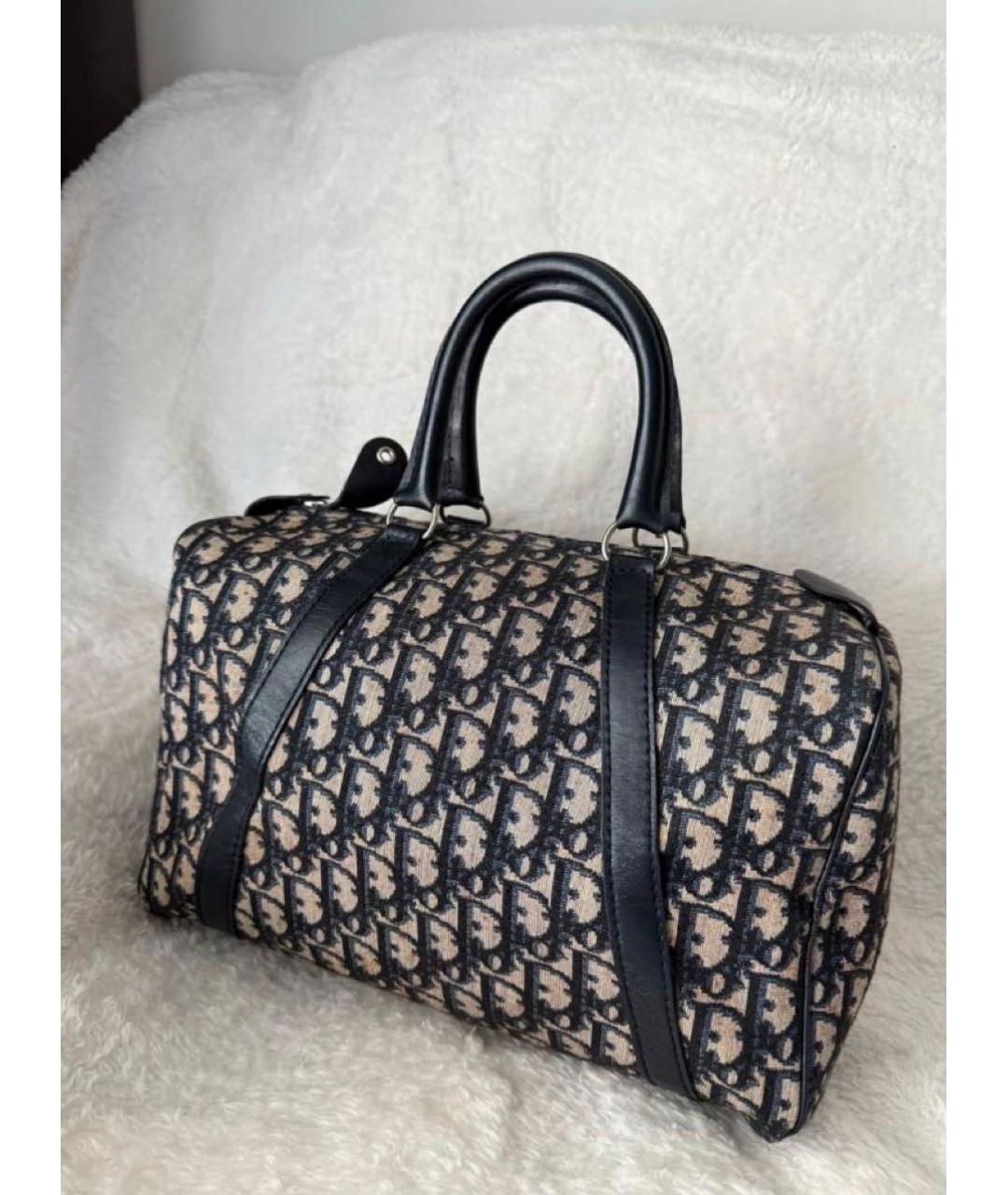 CHRISTIAN DIOR Темно-синяя жаккардовая дорожная/спортивная сумка, фото 2