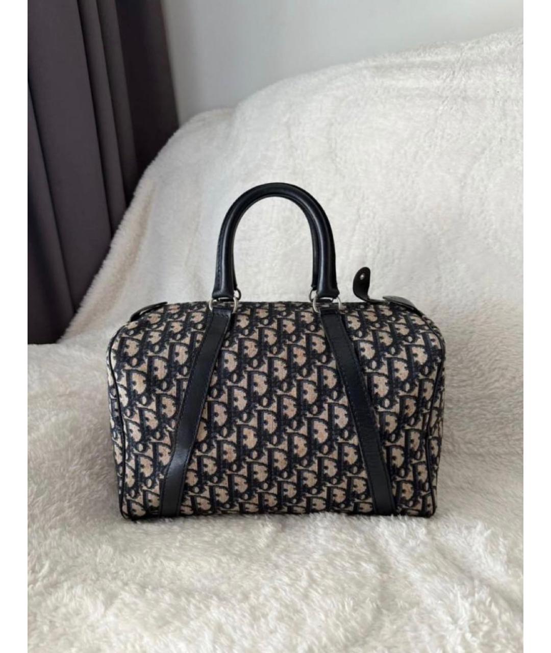 CHRISTIAN DIOR Темно-синяя жаккардовая дорожная/спортивная сумка, фото 5