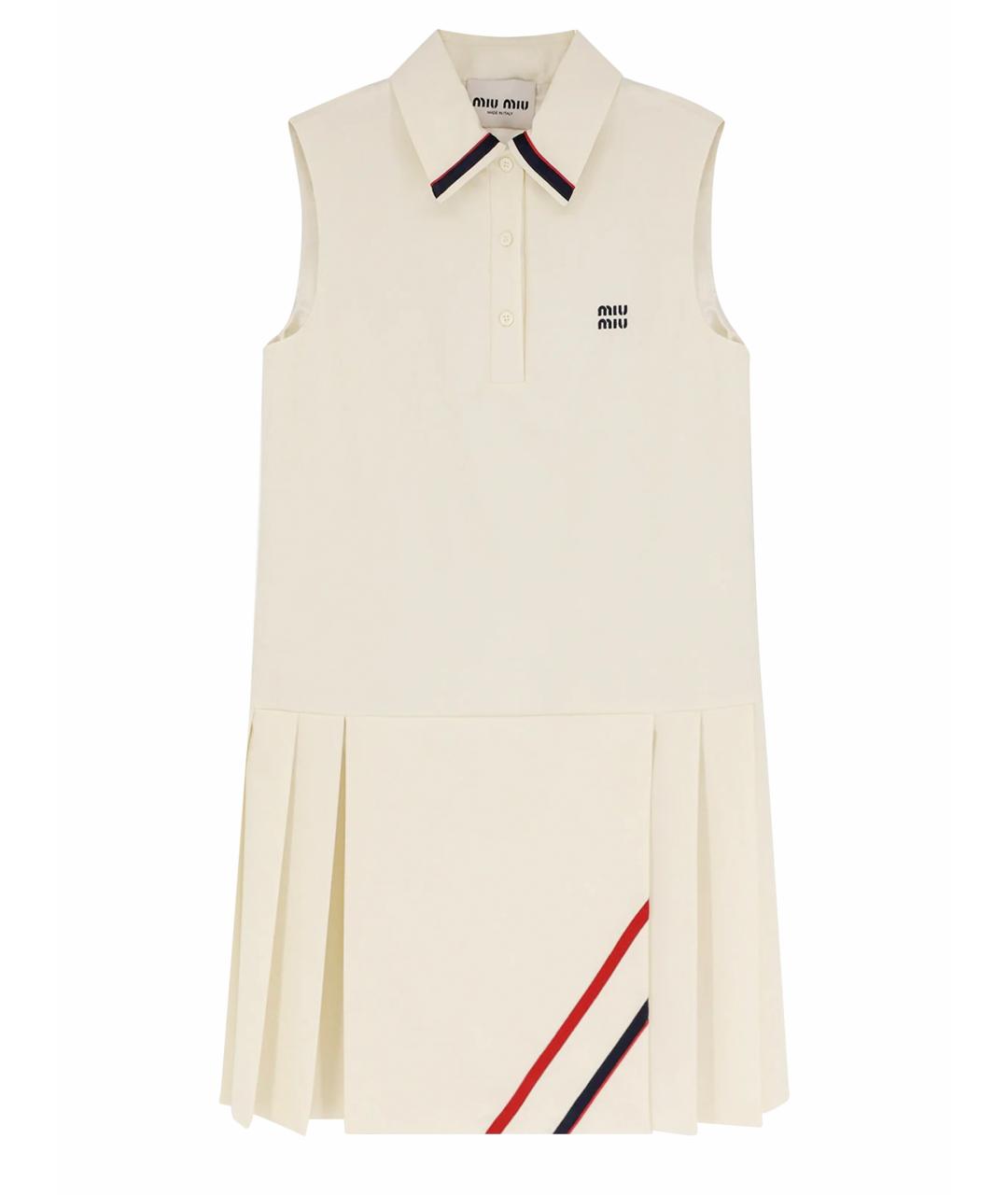 MIU MIU Бежевое шерстяное коктейльное платье, фото 1