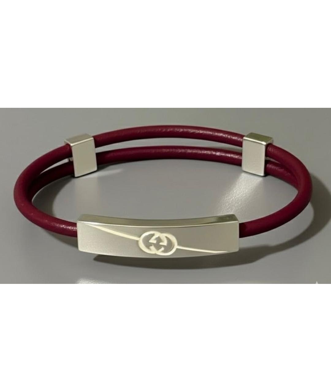 GUCCI Бордовый серебряный браслет, фото 9