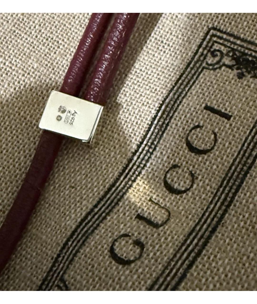 GUCCI Бордовый серебряный браслет, фото 7