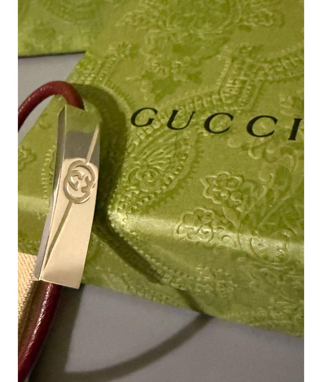 GUCCI Бордовый серебряный браслет, фото 6