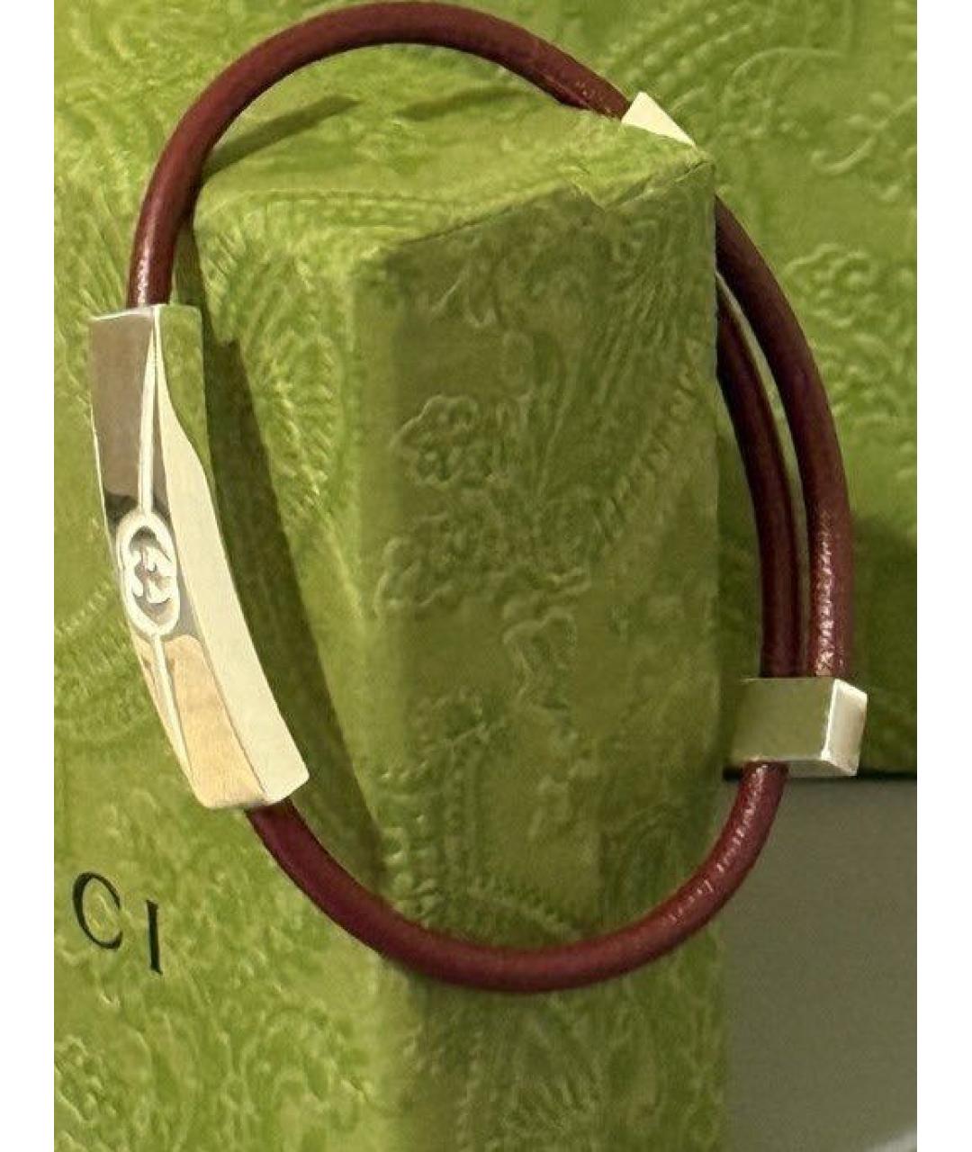 GUCCI Бордовый серебряный браслет, фото 3