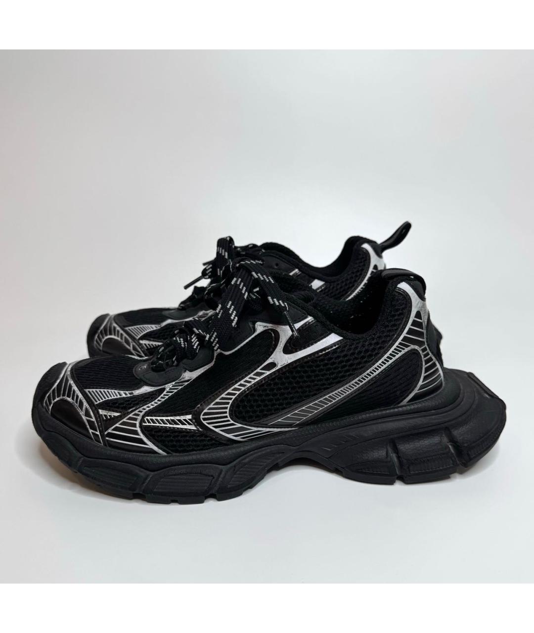 BALENCIAGA Черные текстильные низкие кроссовки / кеды, фото 2