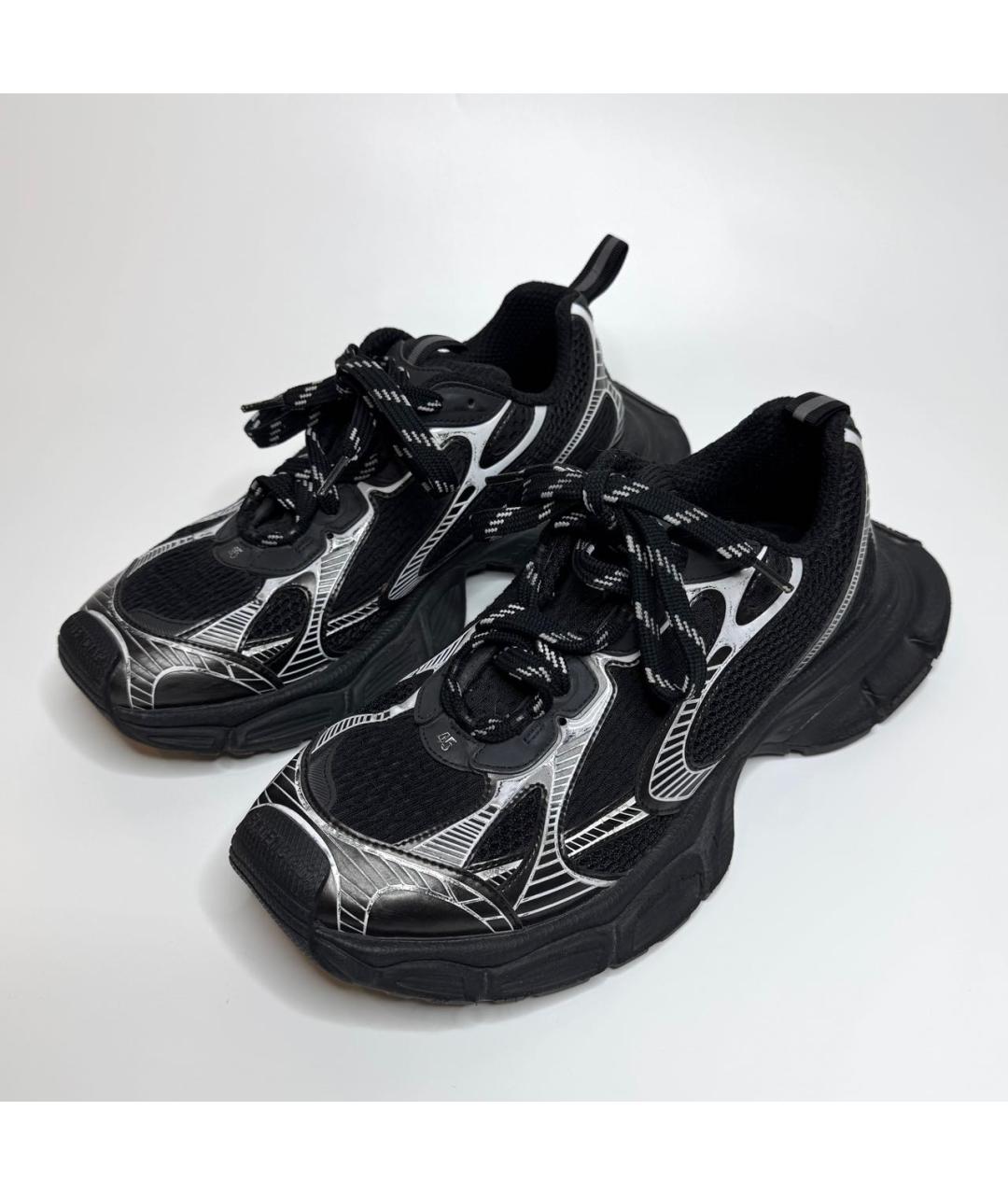 BALENCIAGA Черные текстильные низкие кроссовки / кеды, фото 3