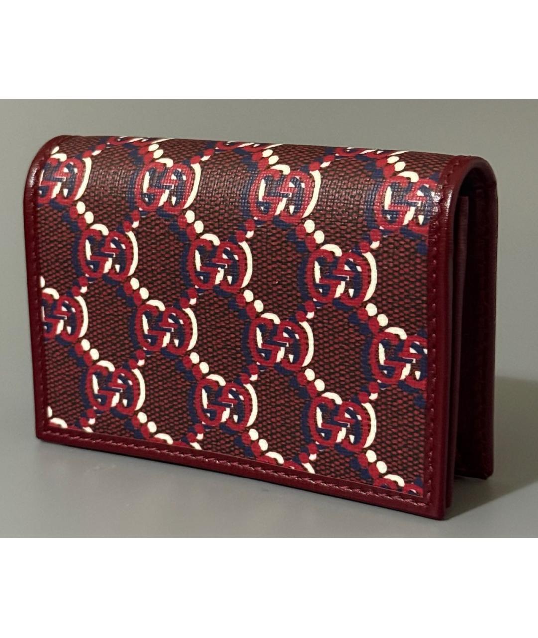 GUCCI Бордовый кожаный кардхолдер, фото 9