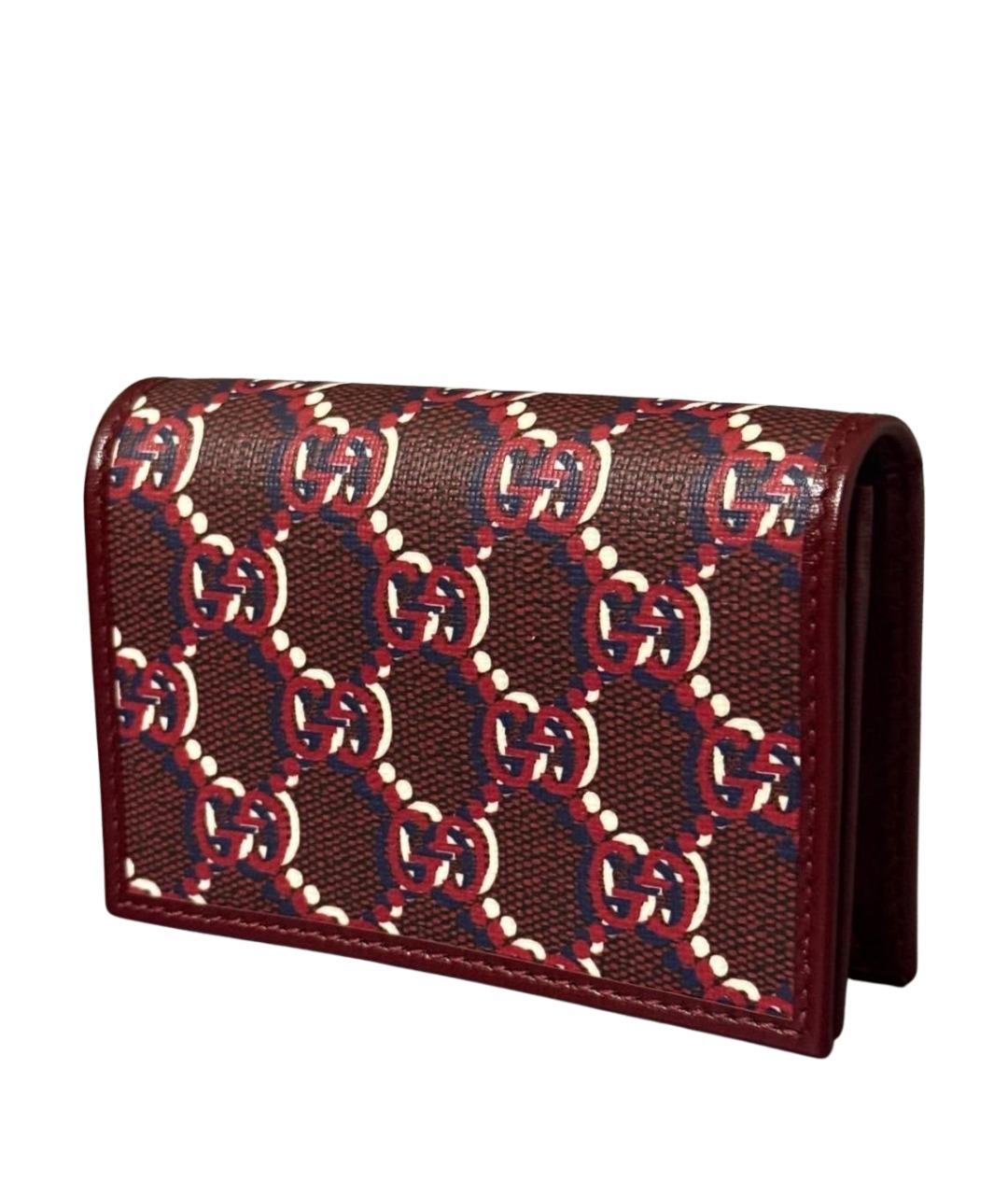 GUCCI Бордовый кожаный кардхолдер, фото 1