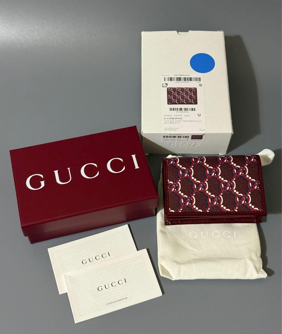 GUCCI Бордовый кожаный кардхолдер, фото 5