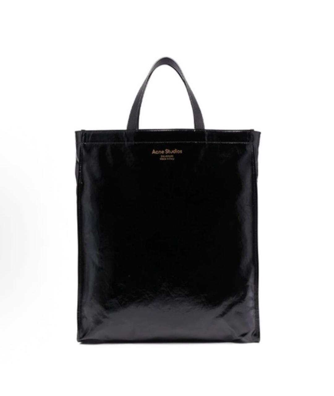 ACNE STUDIOS Черная кожаная сумка с короткими ручками, фото 8