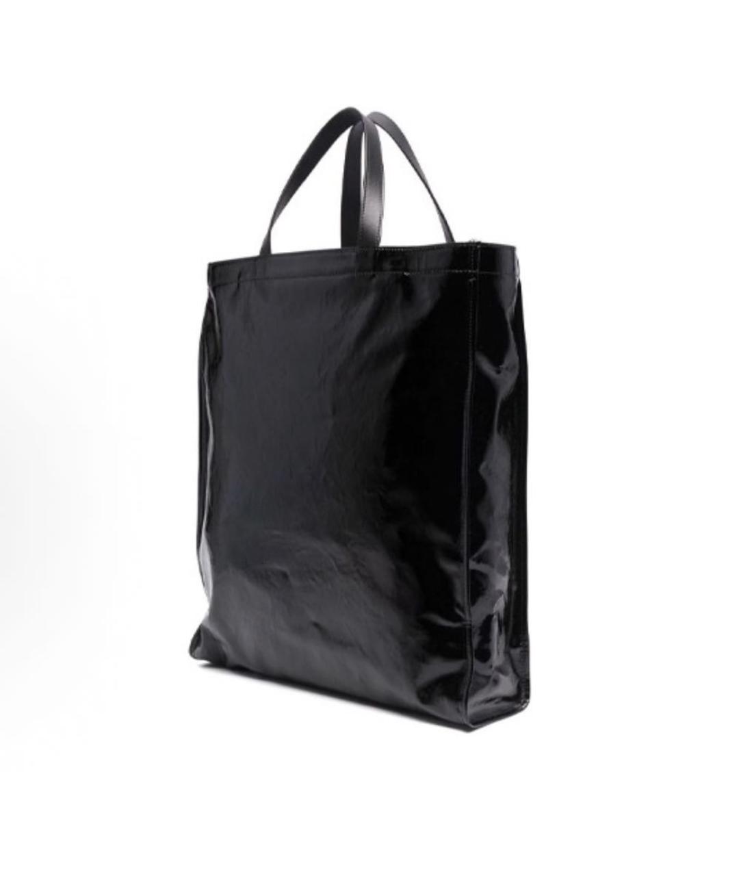 ACNE STUDIOS Черная кожаная сумка с короткими ручками, фото 2