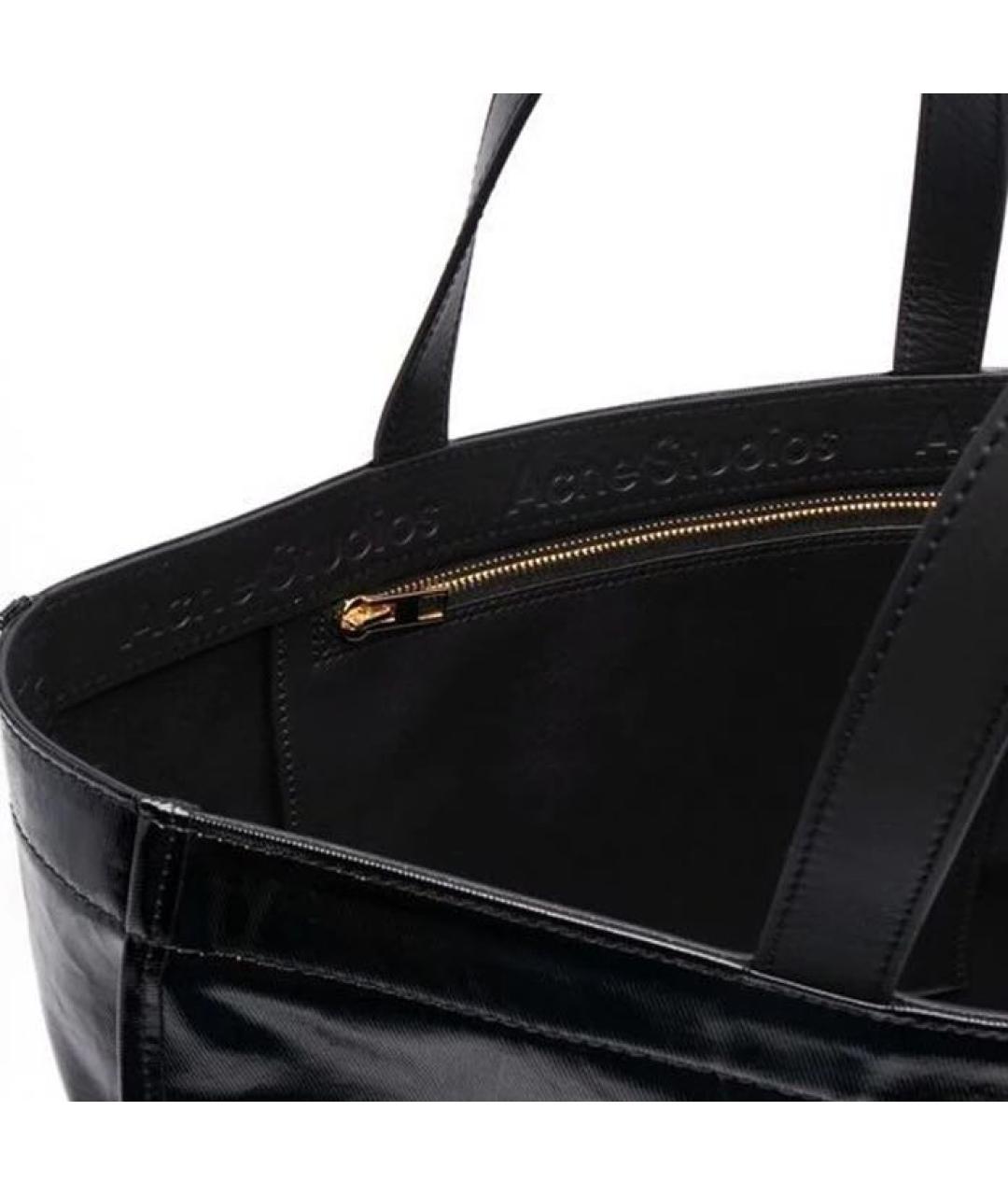 ACNE STUDIOS Черная кожаная сумка с короткими ручками, фото 4