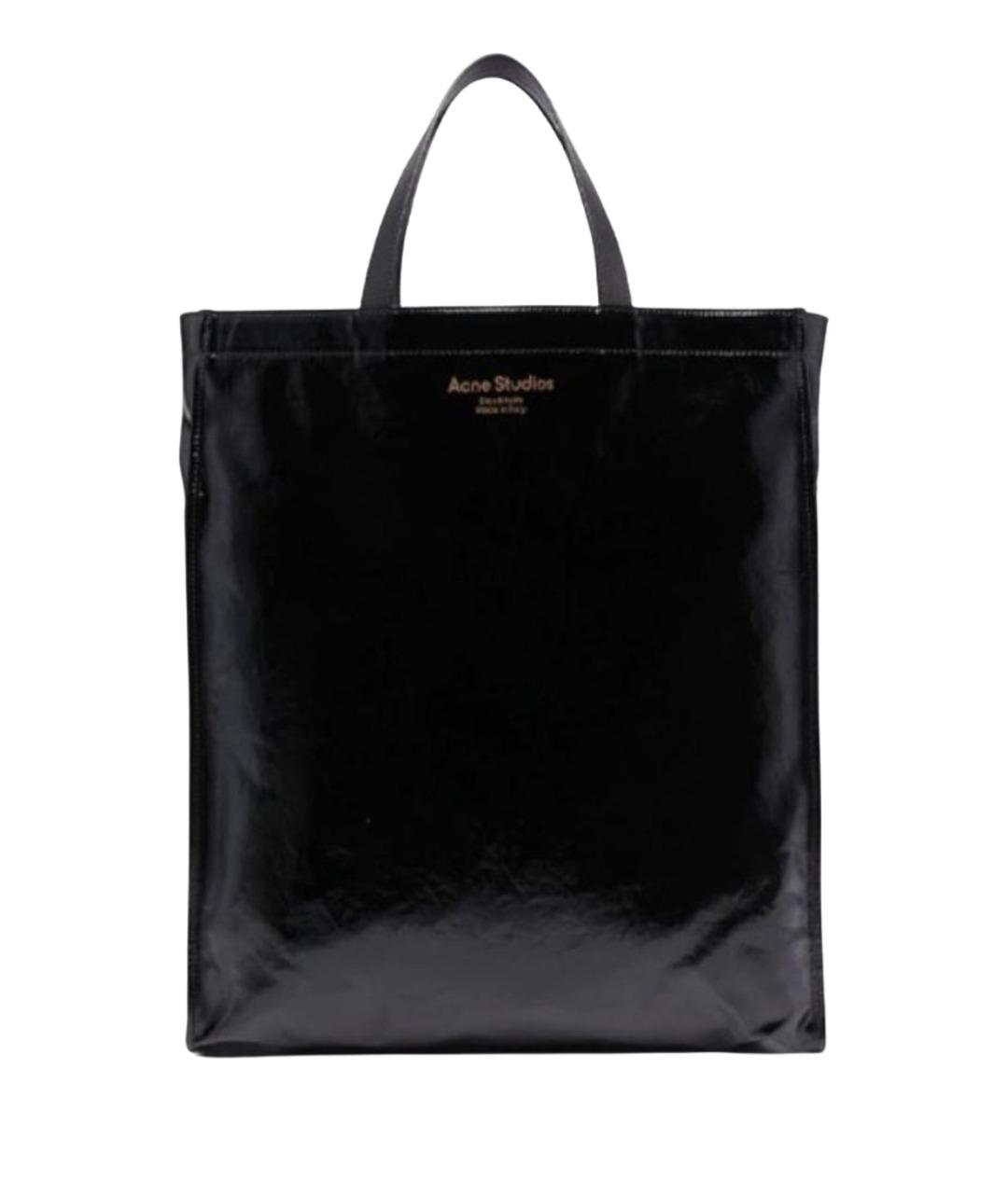 ACNE STUDIOS Черная кожаная сумка с короткими ручками, фото 1