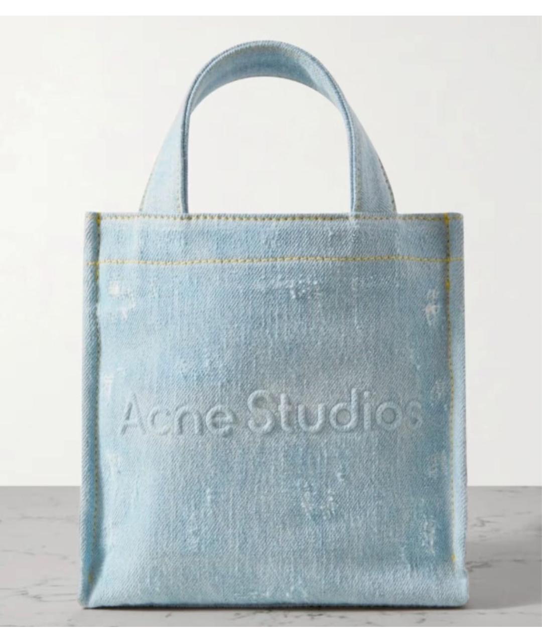 ACNE STUDIOS Голубая деним сумка через плечо, фото 6