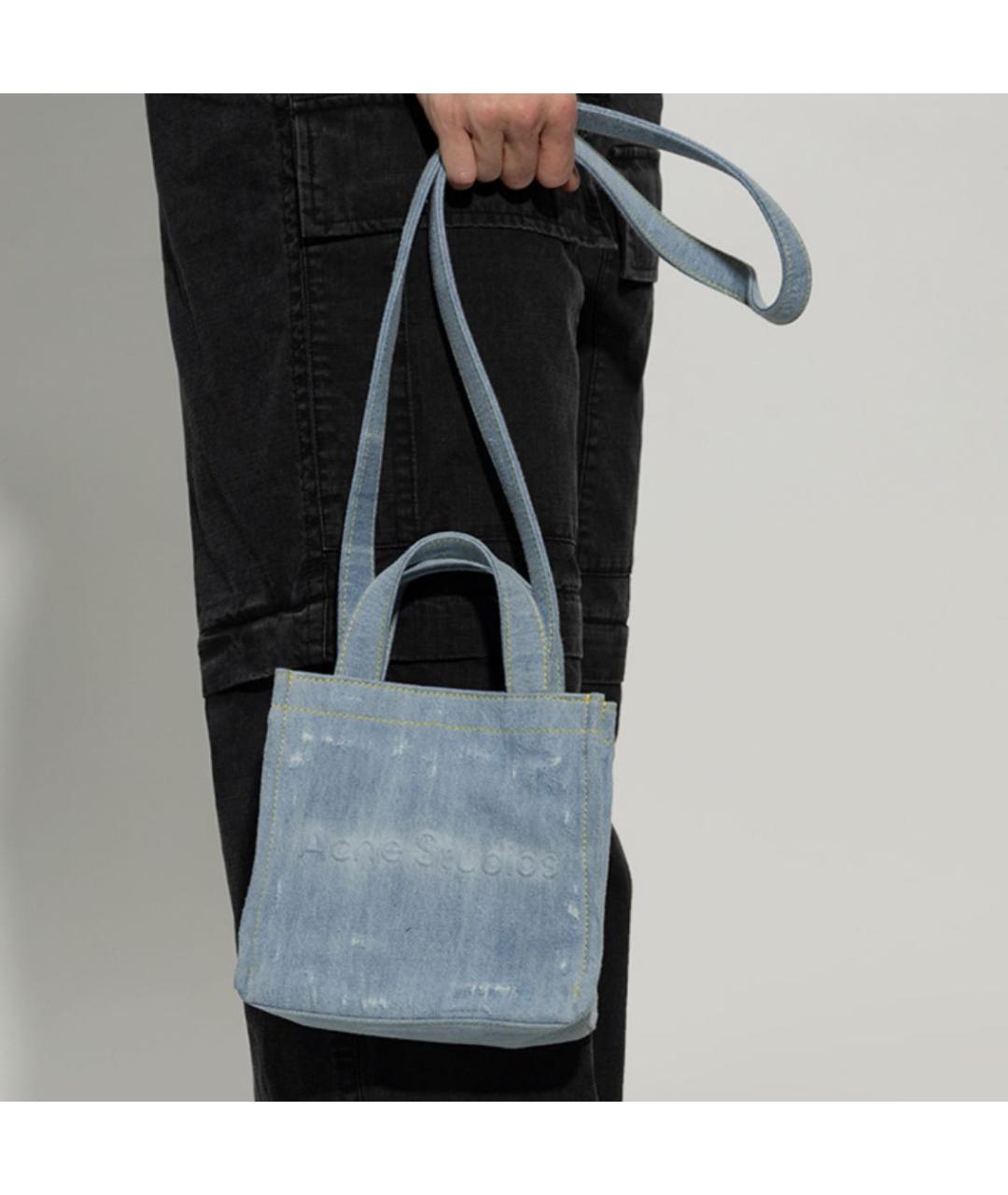 ACNE STUDIOS Голубая деним сумка через плечо, фото 4