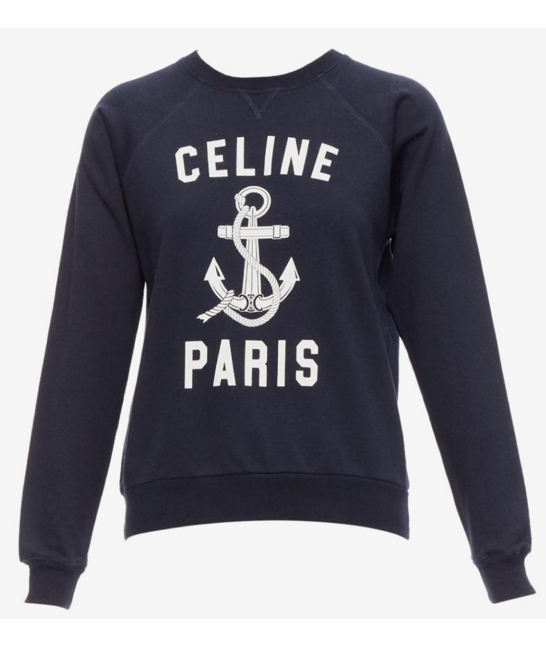 CELINE Темно-синий шерстяной джемпер / свитер, фото 5