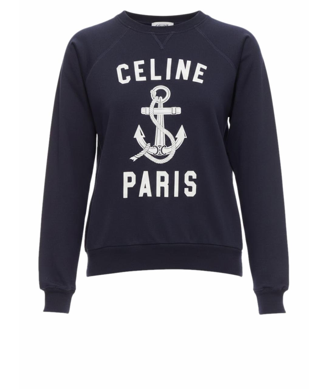 CELINE Темно-синий шерстяной джемпер / свитер, фото 1