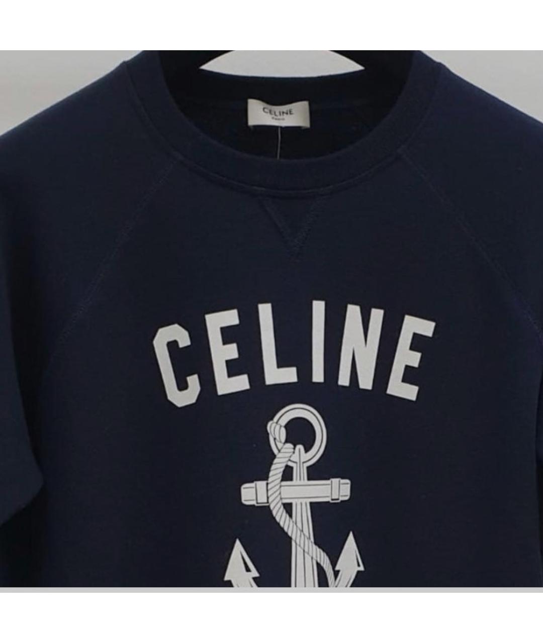 CELINE Темно-синий шерстяной джемпер / свитер, фото 3