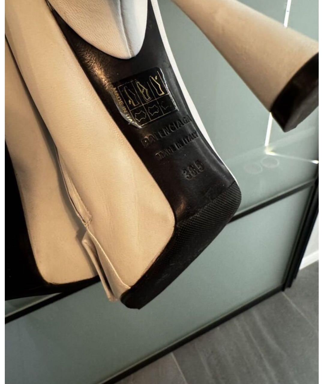 BALENCIAGA Белые кожаные ботильоны, фото 4