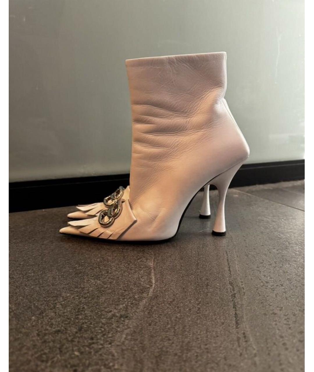 BALENCIAGA Белые кожаные ботильоны, фото 6