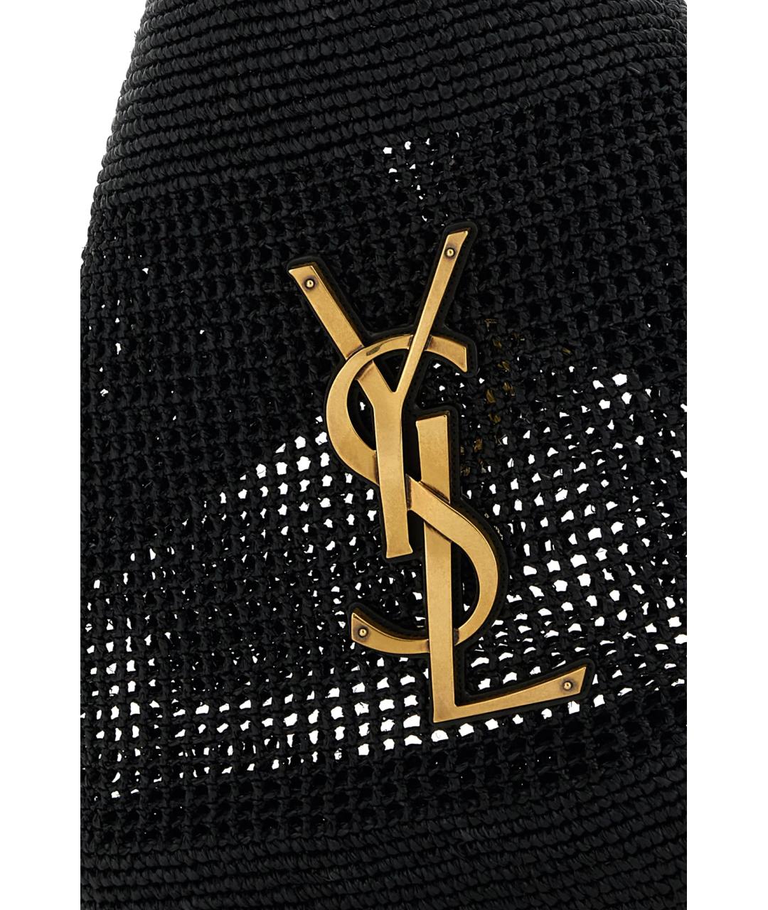 SAINT LAURENT Черная пелетеная сумка тоут, фото 4