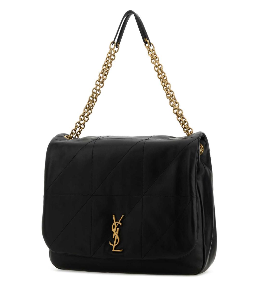 SAINT LAURENT Черная кожаная сумка через плечо, фото 2