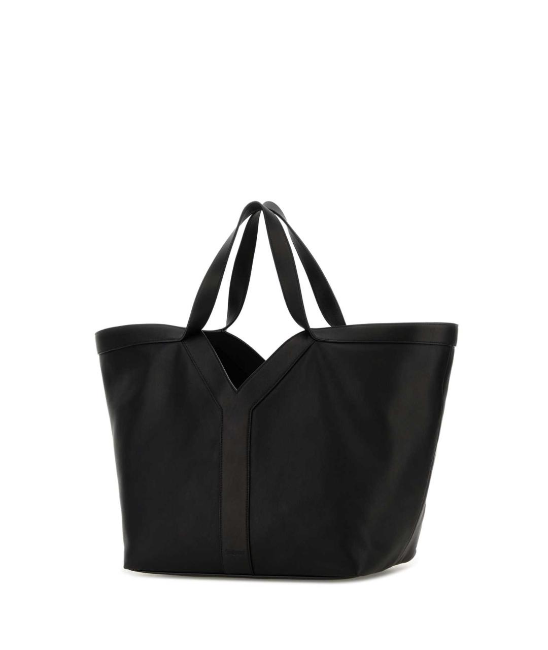 SAINT LAURENT Черная кожаная сумка тоут, фото 2