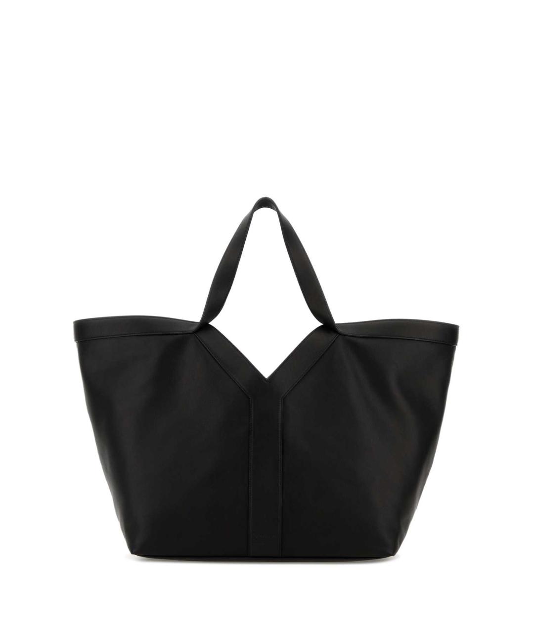 SAINT LAURENT Черная кожаная сумка тоут, фото 1