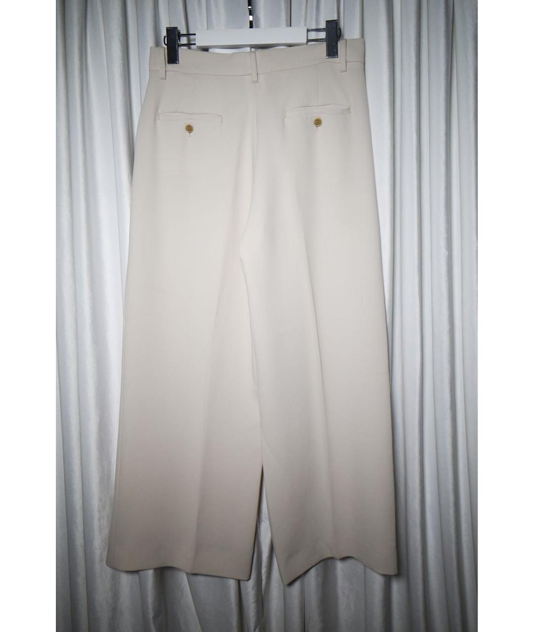 WEEKEND MAX MARA Бежевые ацетатные брюки широкие, фото 2