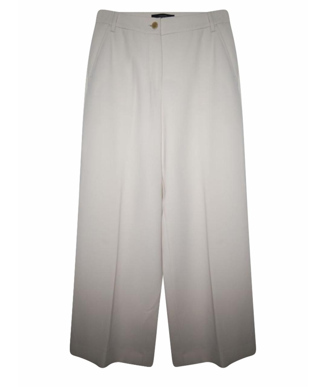 WEEKEND MAX MARA Бежевые ацетатные брюки широкие, фото 1