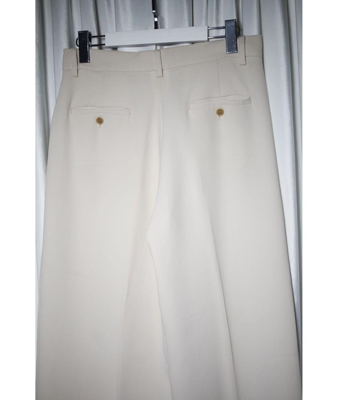 WEEKEND MAX MARA Бежевые ацетатные брюки широкие, фото 4