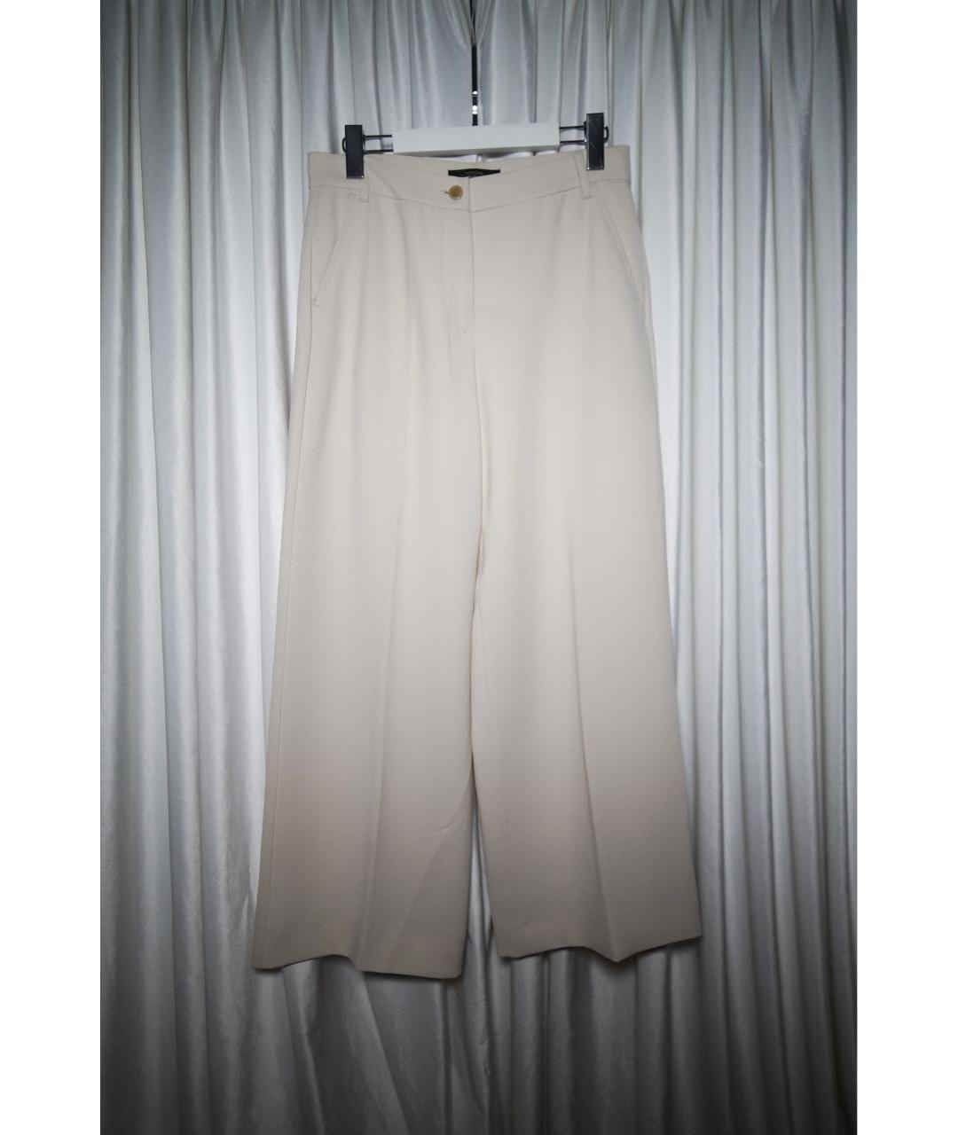 WEEKEND MAX MARA Бежевые ацетатные брюки широкие, фото 7