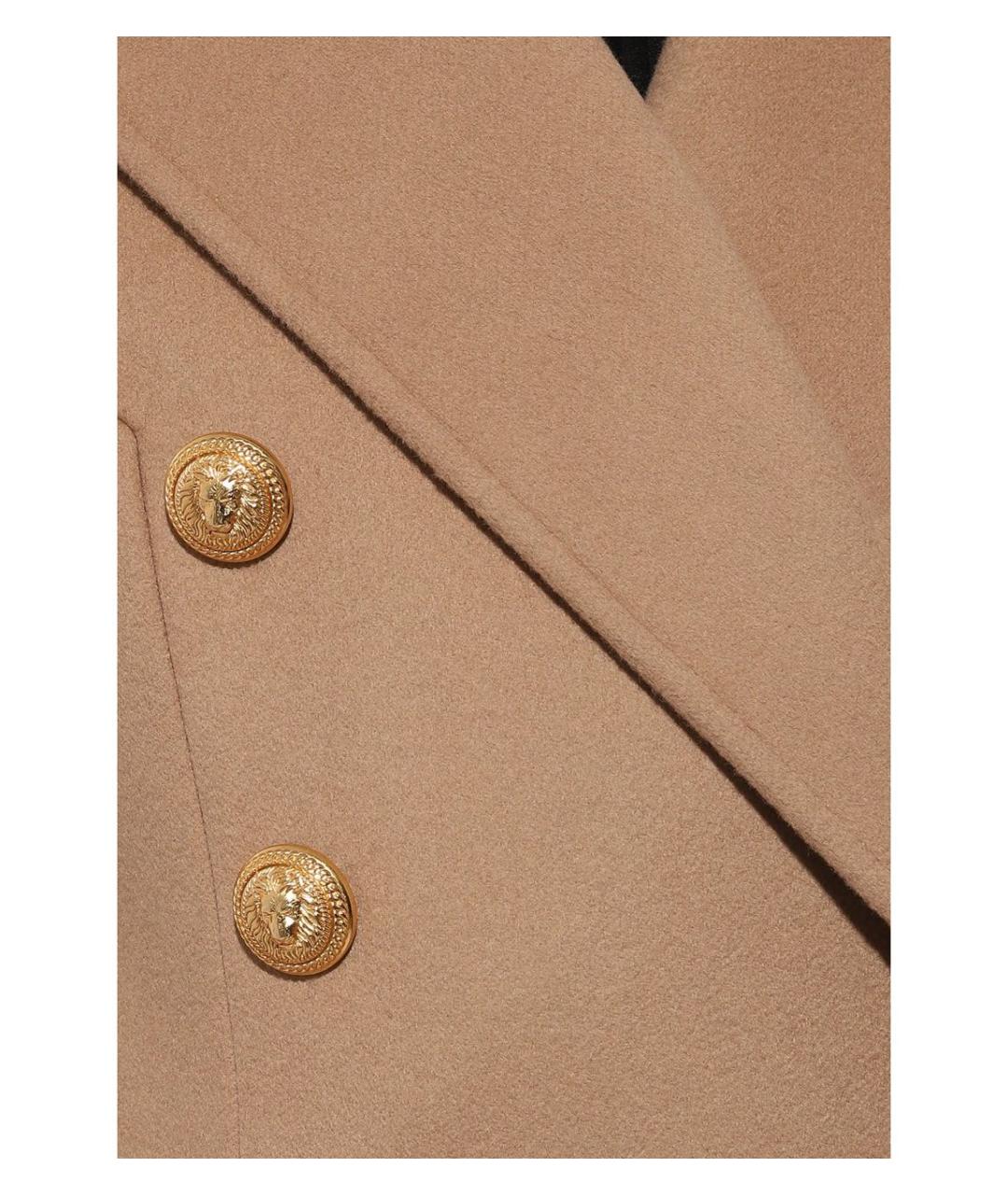 BALMAIN Бежевое шерстяное пальто, фото 6