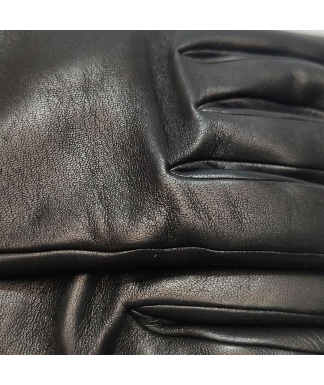 HERMES Черные кожаные перчатки, фото 4