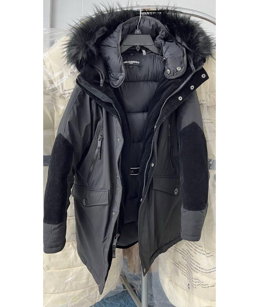 KARL LAGERFELD Черная полиэстеровая парка, фото 8