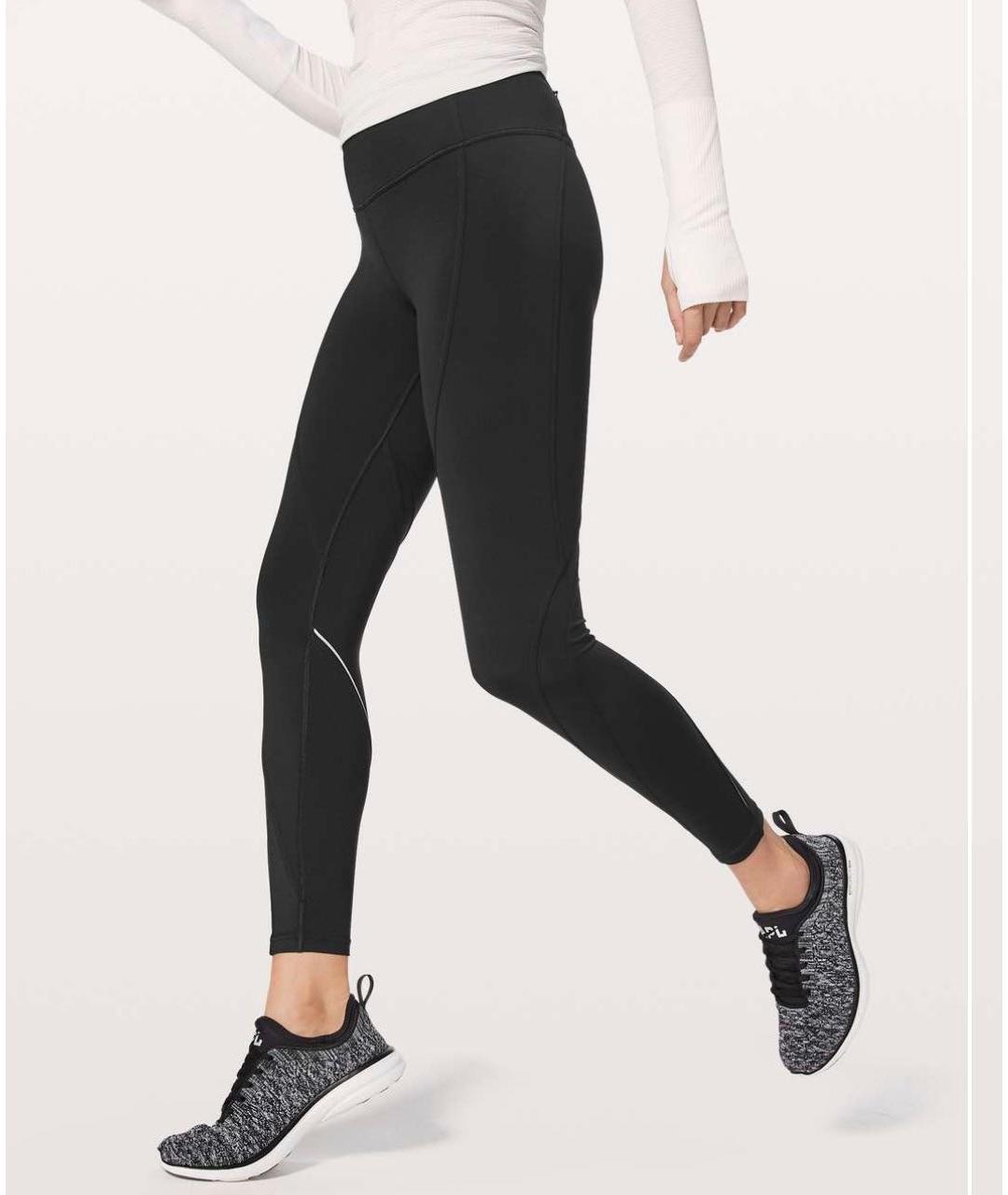 Lululemon Черные полиэстеровые леггинсы и велосипедки, фото 7