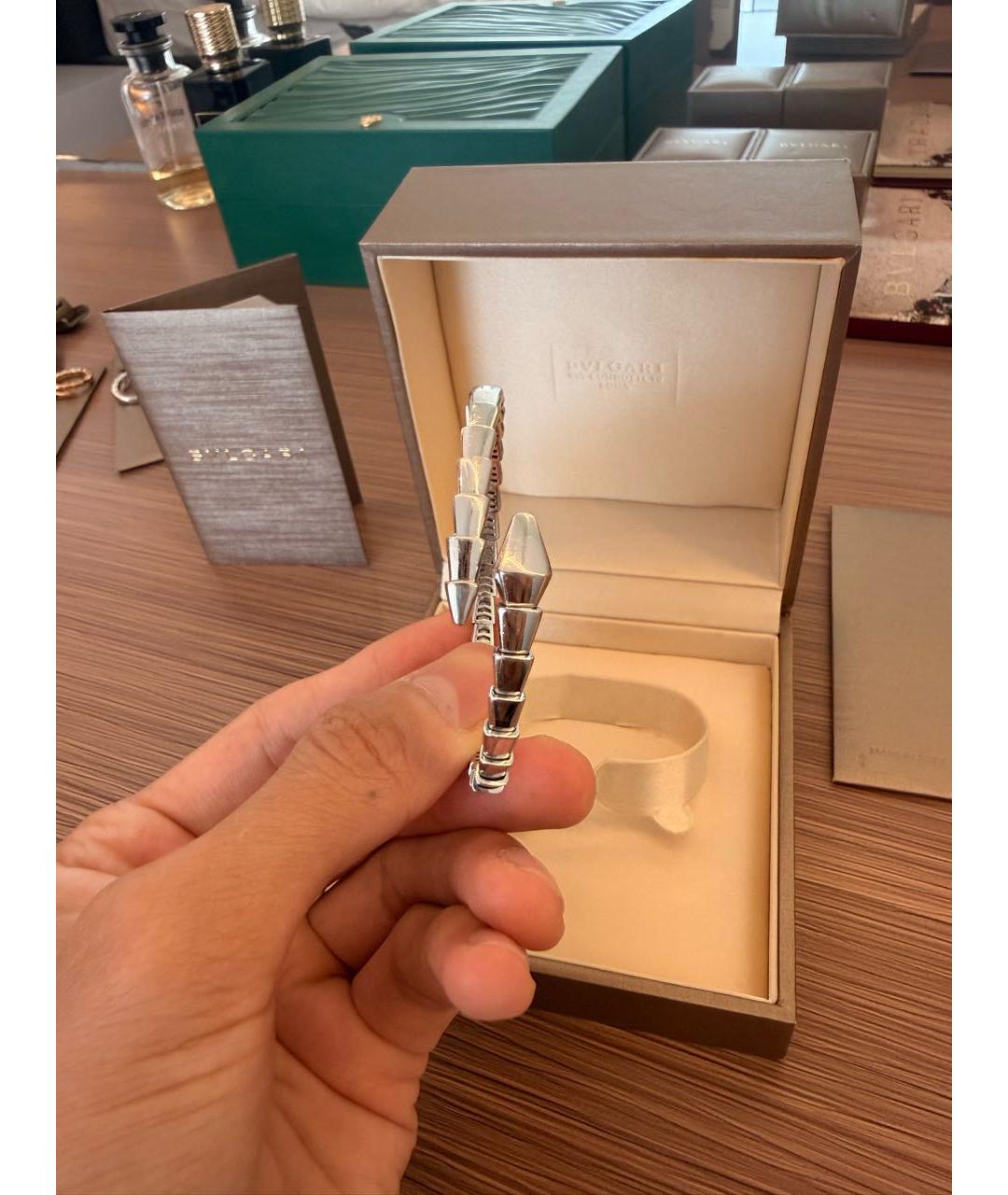 BVLGARI Серебрянный браслет из белого золота, фото 3