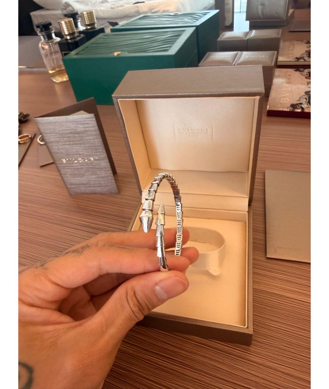 BVLGARI Серебрянный браслет из белого золота, фото 4