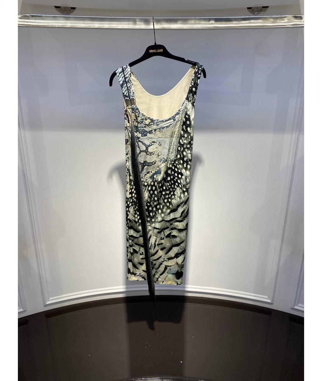 ROBERTO CAVALLI Серое вискозное коктейльное платье, фото 4