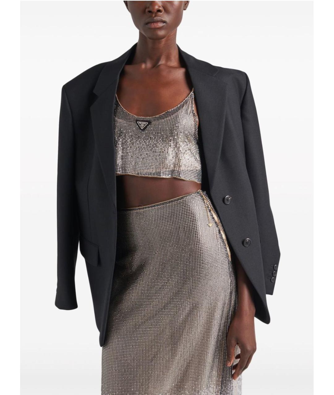 PRADA Серебряное полиэстеровое вечернее платье, фото 8