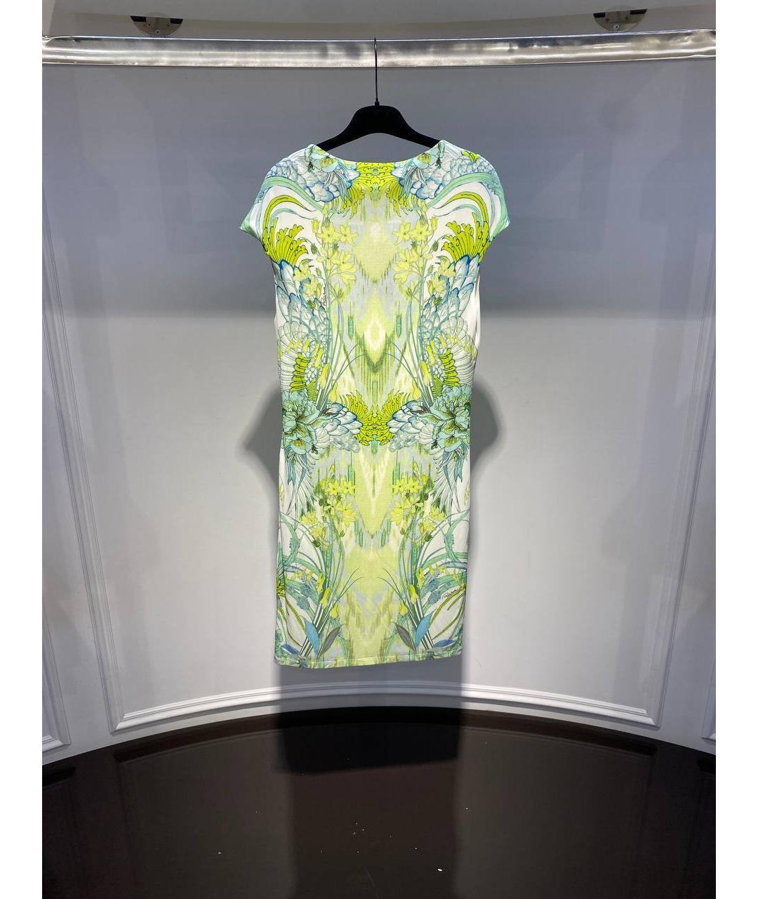 ROBERTO CAVALLI Салатовыое вискозное коктейльное платье, фото 3